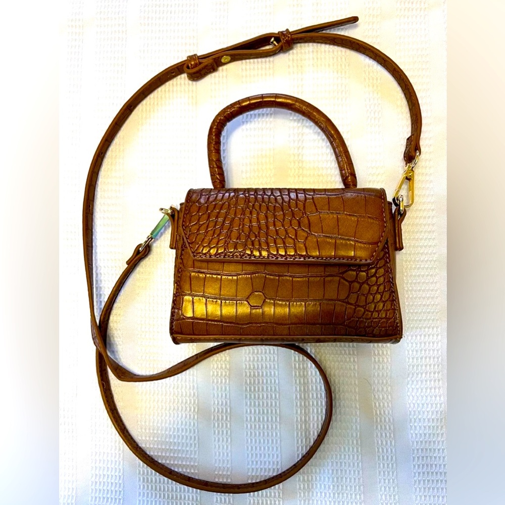 Kaari Blue Mini Crossbody Purse Brown New Removable Strap